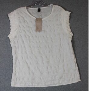 EMERY ROSE Women‎ White Textured Sleeveless Top Size XL